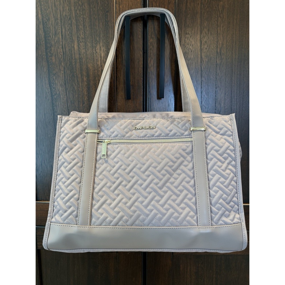 EMPSIGN Quilted‎ Laptop Tote Bag Bag Briefcase Carryall Elegant Rose Gold